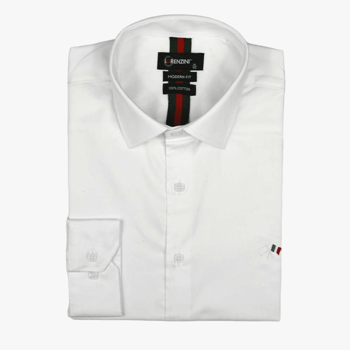 Lorenzini Modern Classic Slim Fit Long Sleeve Shirt White | Lorenzini