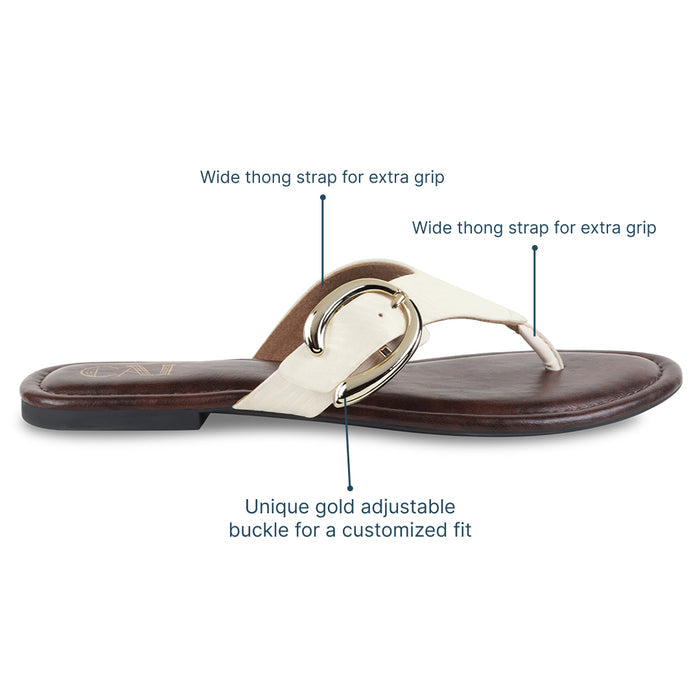 Luna Cream Burgundy Flats