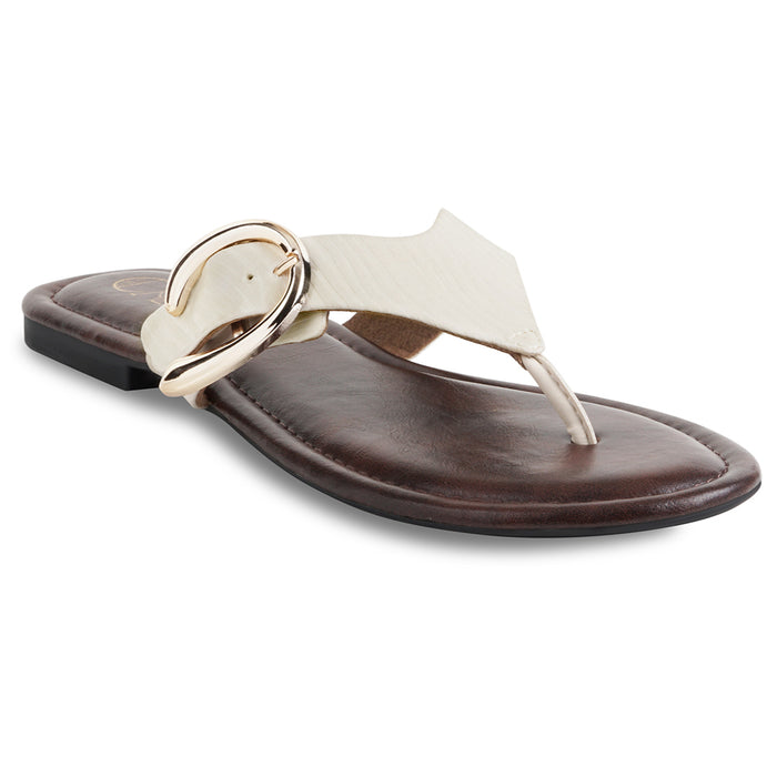 Luna Cream Burgundy Flats