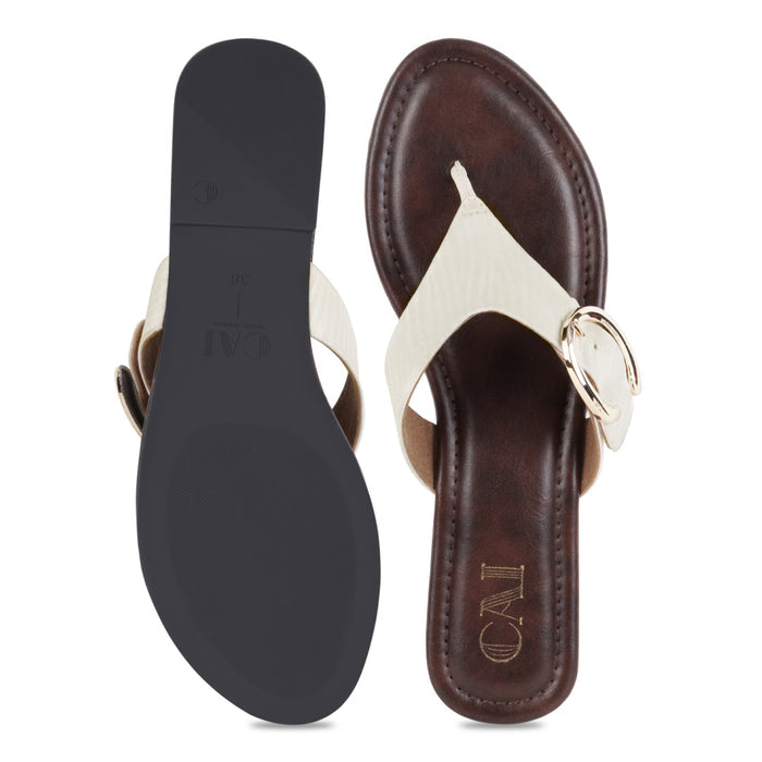 Luna Cream Burgundy Flats