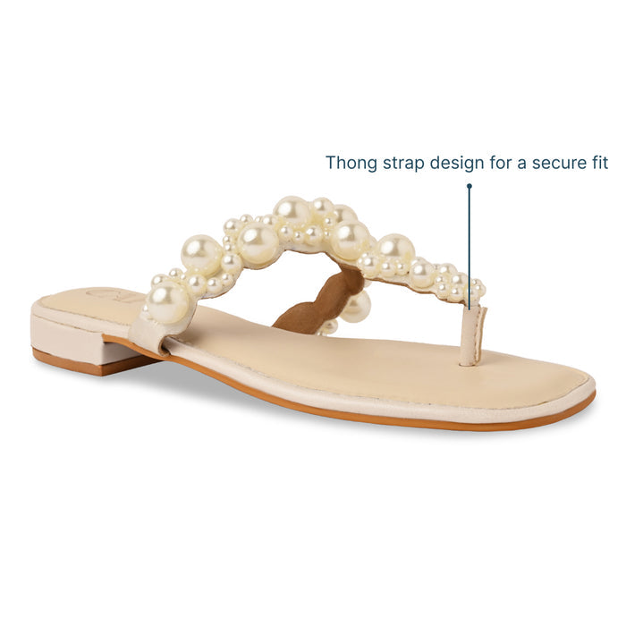 Luna Pearl Cream Flats