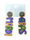 Mardi Gras Beaded Earrings