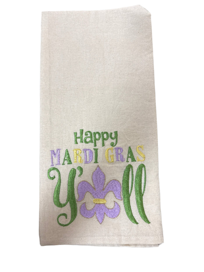 Mardi Gras Y'all Hand Towel