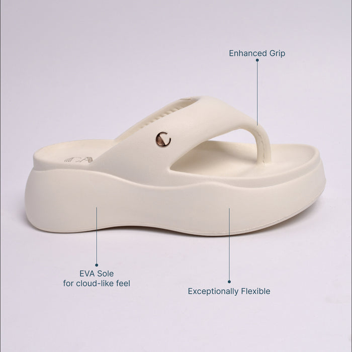 Marshmallow White Thong Slides