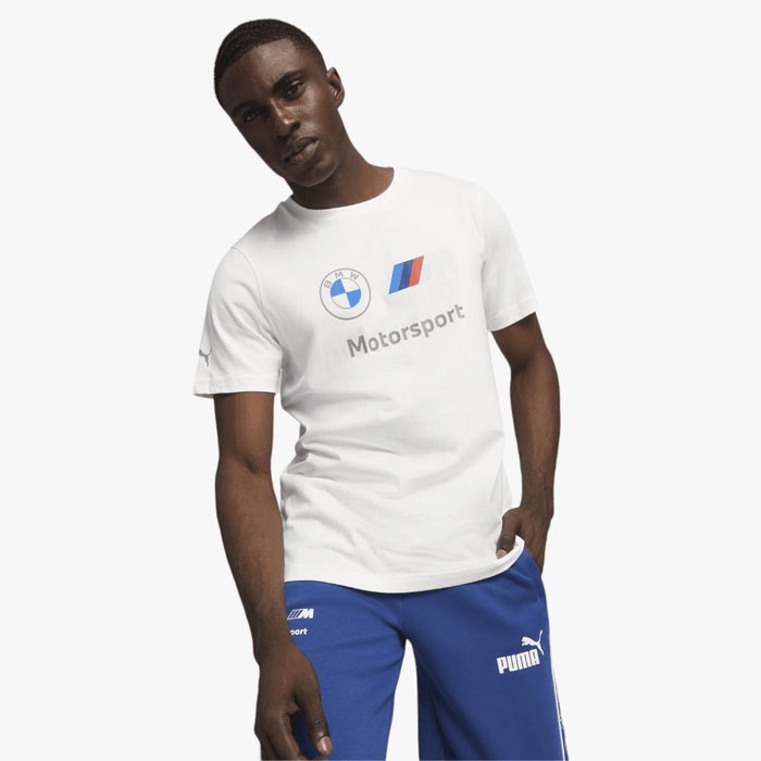Puma Mens Bmw Mms Ess Logo Short Sleeve Tee White | Puma