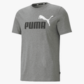 Puma Mens Ess+ 2 Col Logo Short Sleeve Tee Med Gray | Puma