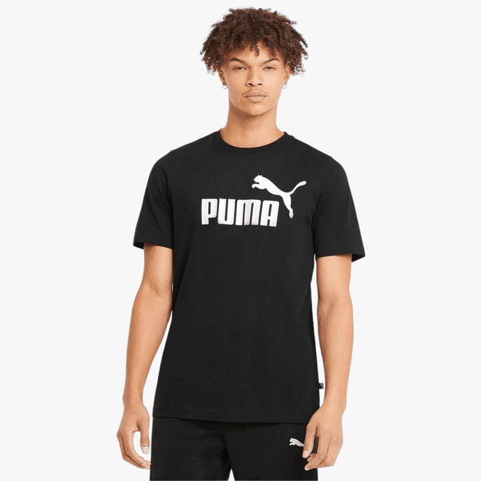 Puma Mens Ess Logo Short Sleeve Tee Cotton Black | Puma
