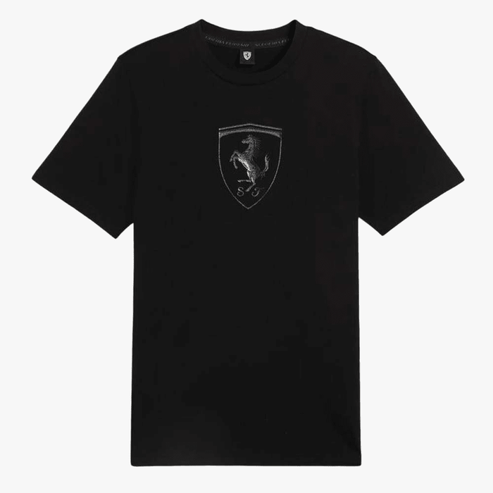 Puma Mens Ferrari Race Tonal Short Sleeve Tee Big Shield Black | Puma
