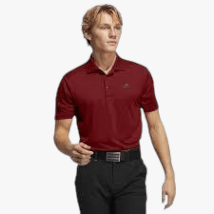 adidas Mens Short Sleeve Polo Golfer Viccri Maroon adidas