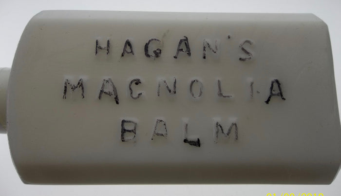 Milk Glass Hagan's Magnolia Balm Bottle