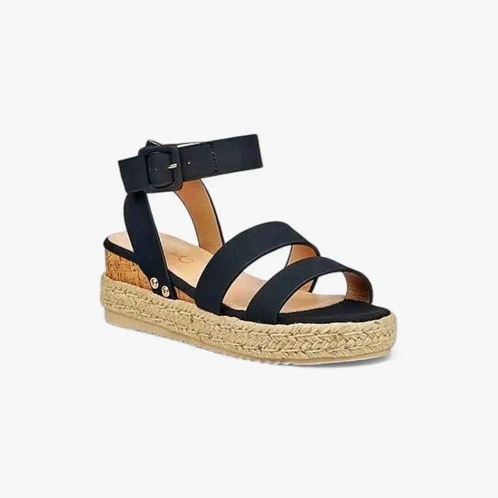 Miss Black Womens Steffi 2 Wedge Sandal Black | Miss Black