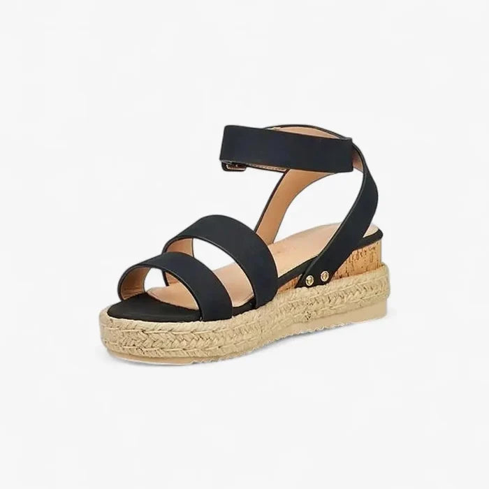 Miss Black Womens Steffi 2 Wedge Sandal Black | Miss Black