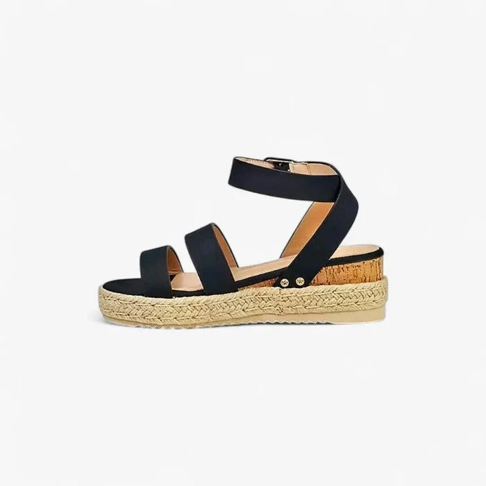 Miss Black Womens Steffi 2 Wedge Sandal Black | Miss Black