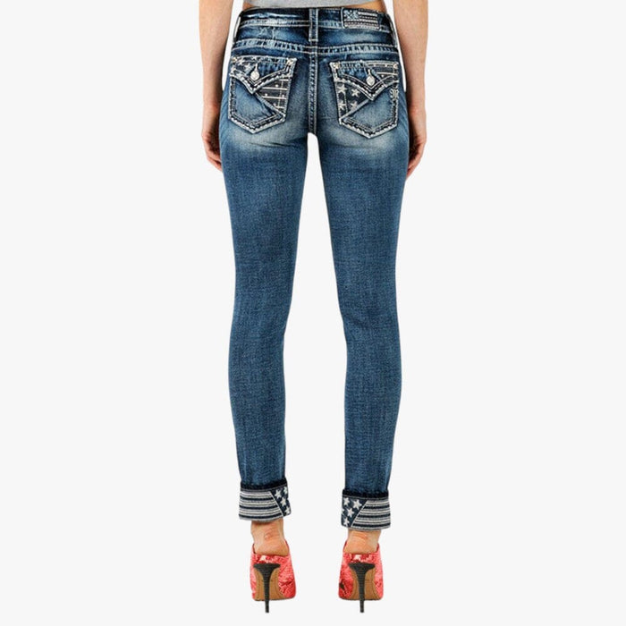 Miss Me Patriot Piercing Skinny Jean Med Wash Miss Me