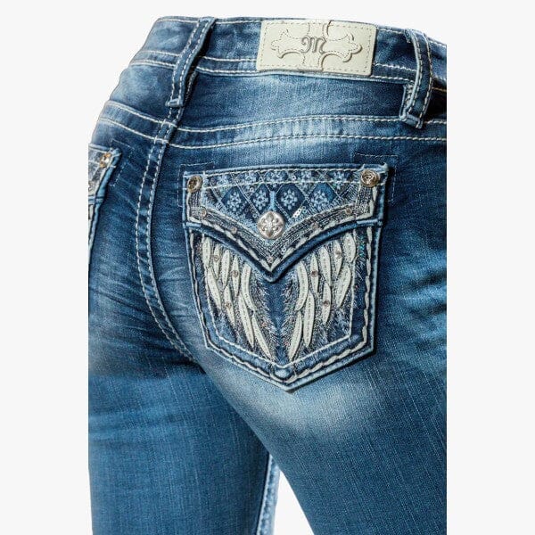 Miss Me Women's Aztec Pearl Mid Rise Skinny Jean Dark Wash | Miss Me