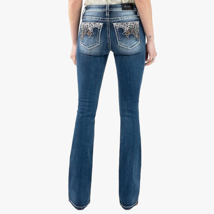 Miss Me Womens Desert Bliss Mid Rise Bootleg Jeans Miss Me