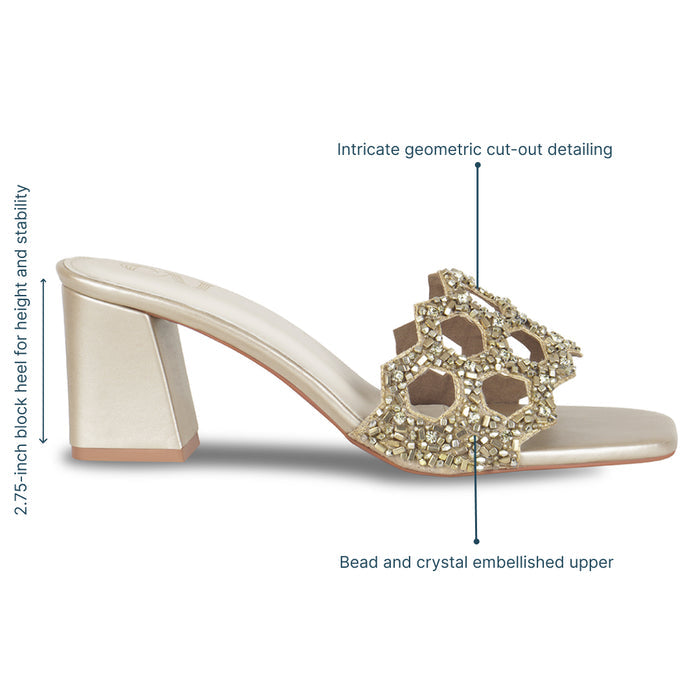 Mosaic Gold Heels
