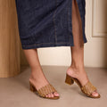 Multi Chained Tan Heel