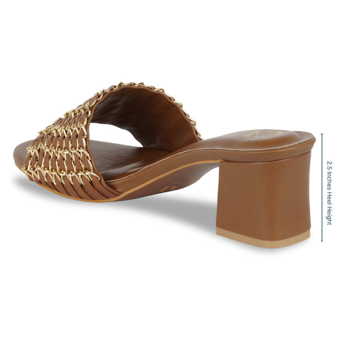 Multi Chained Tan Heel