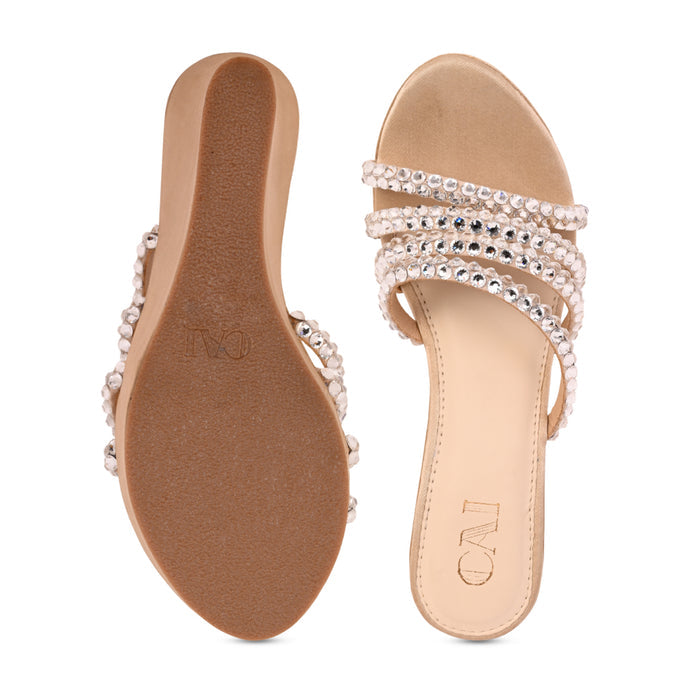 Multi Diamond Lace Gold Wedge