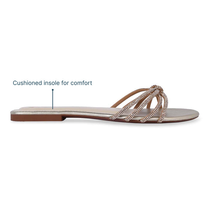 Multi Line Gold Shimmer Flat
