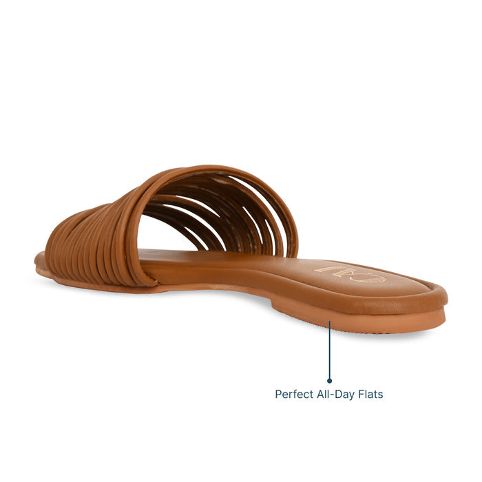 Multi Strapped Tan Flats