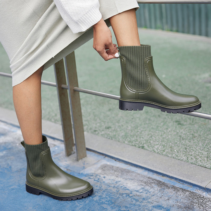 Olive Green Wellington Boots