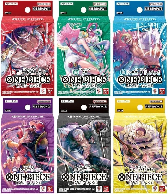 ONE PIECE Card Game Start Deck Set of 6 ST-15-16-17-18-19-20 Bandai Japan US