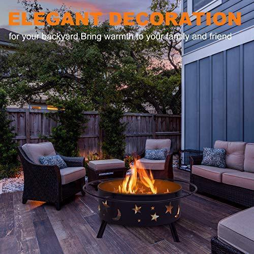 Outdoor Fire Pits Wood Burning Firepits for Outside,32 Inch