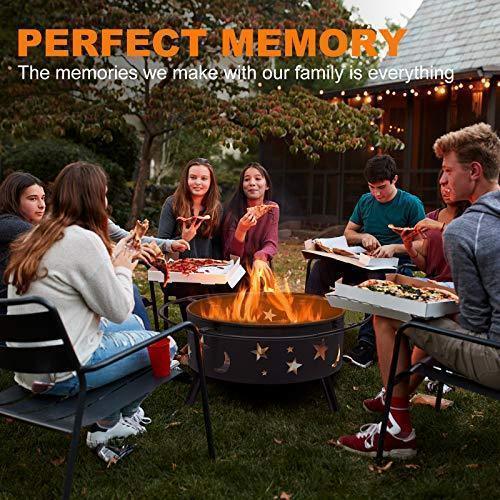 Outdoor Fire Pits Wood Burning Firepits for Outside,32 Inch