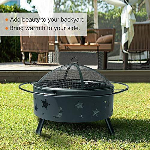 Outdoor Fire Pits Wood Burning Firepits for Outside,32 Inch