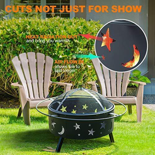 Outdoor Fire Pits Wood Burning Firepits for Outside,32 Inch