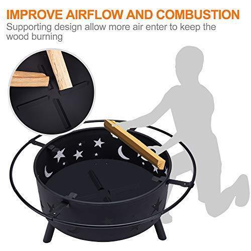 Outdoor Fire Pits Wood Burning Firepits for Outside,32 Inch