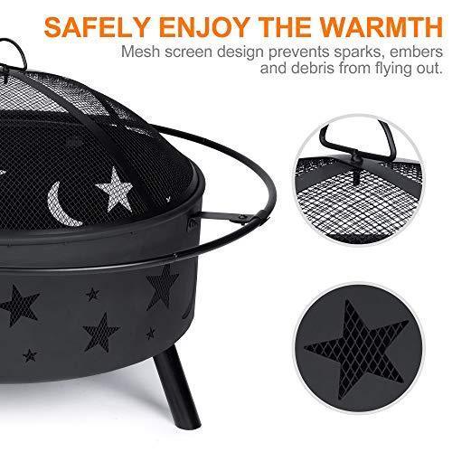 Outdoor Fire Pits Wood Burning Firepits for Outside,32 Inch