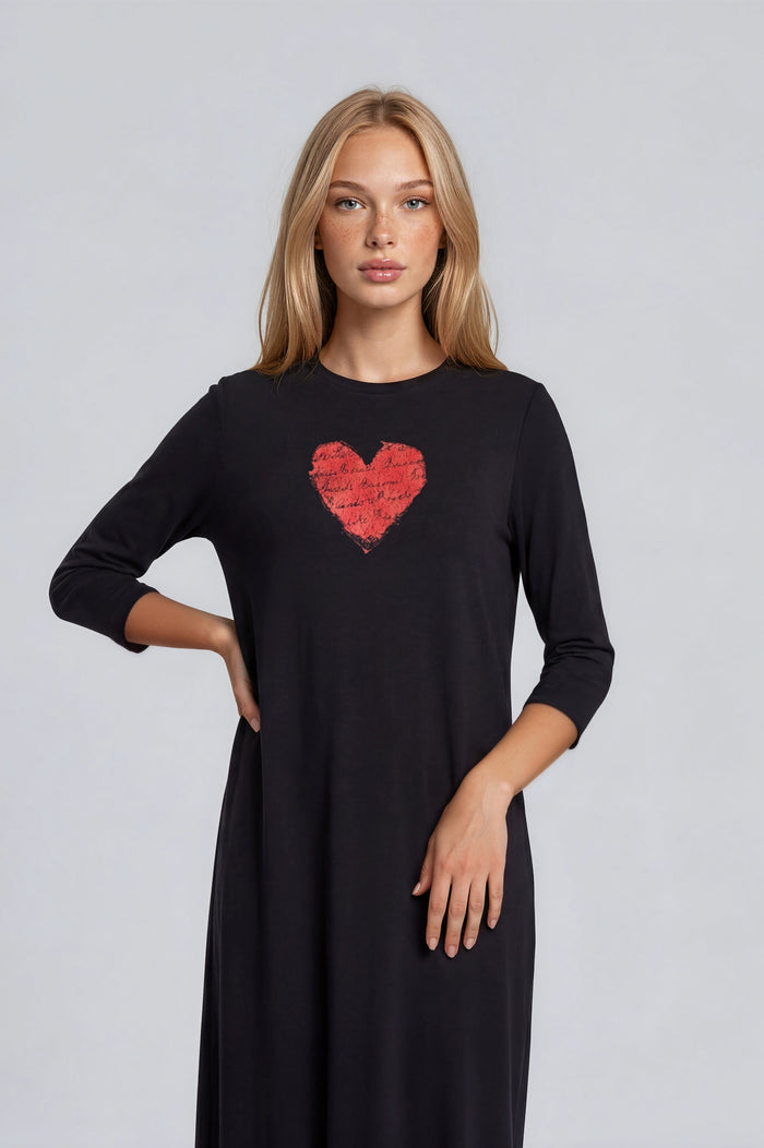 Paris Love Nightgown Black