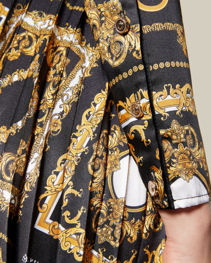 Patchwork Pleated Dress