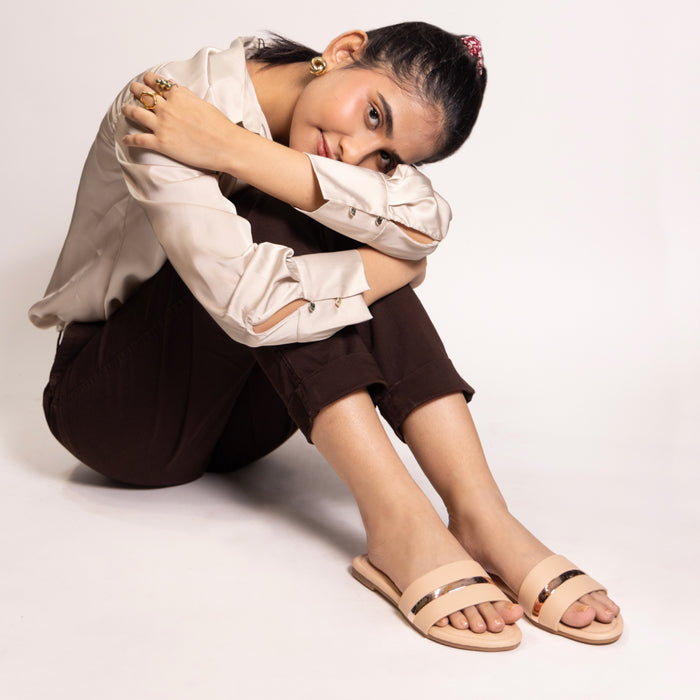 Peach and gold basic Flats