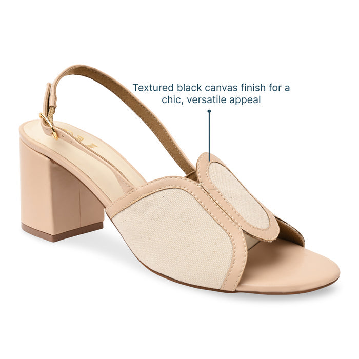 Peach Canvas Oval Heel