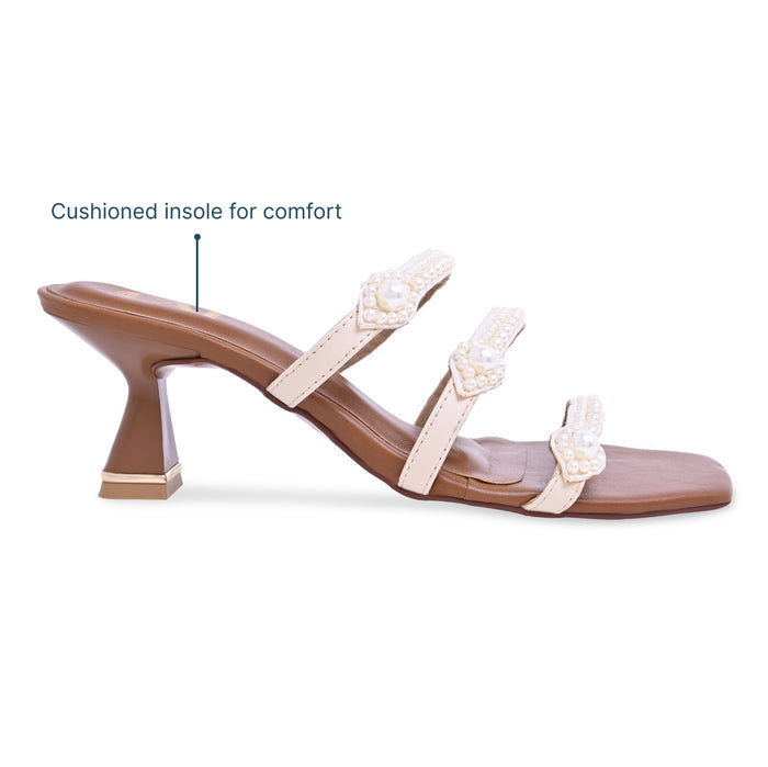 Pearly Eyelit Strapped Heels