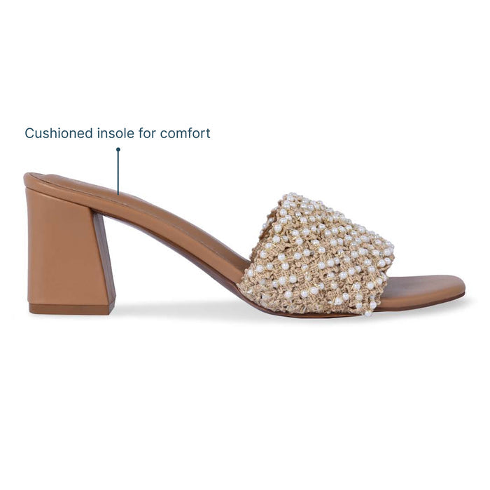 Pearly Jute Lace Heel