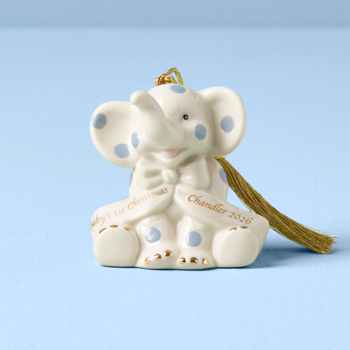 Personalized Blue Elephant Ornament