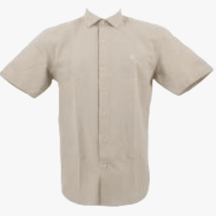 Pierre Cardin Mens Athens Short Sleeve Shirt Stone | Pierre Cardin