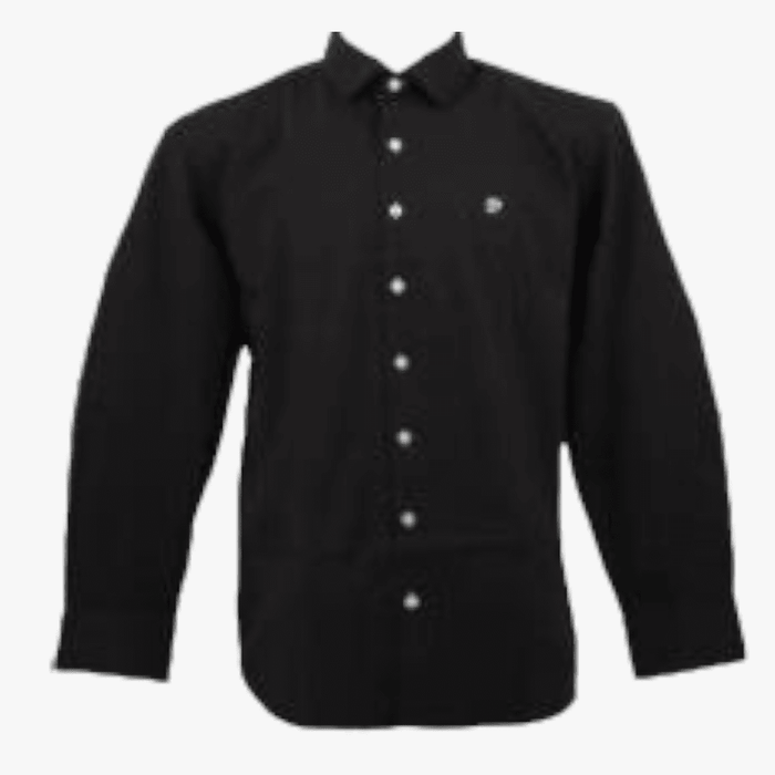 Pierre Cardin Mens Plain Stretch Long Sleeve Shirt Black | Pierre Cardin
