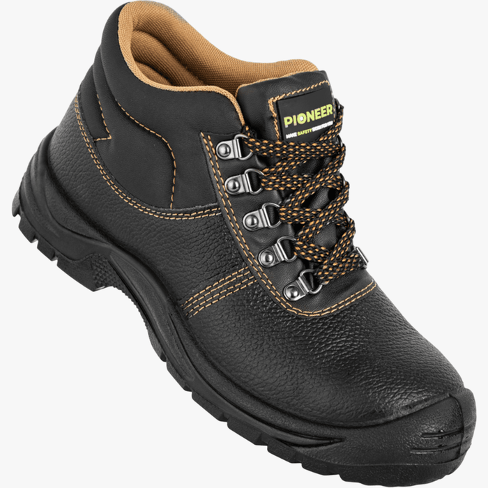 Pioneer Safety Steel Toe Steel Mid Sole Safety Boot Black | Pioneer