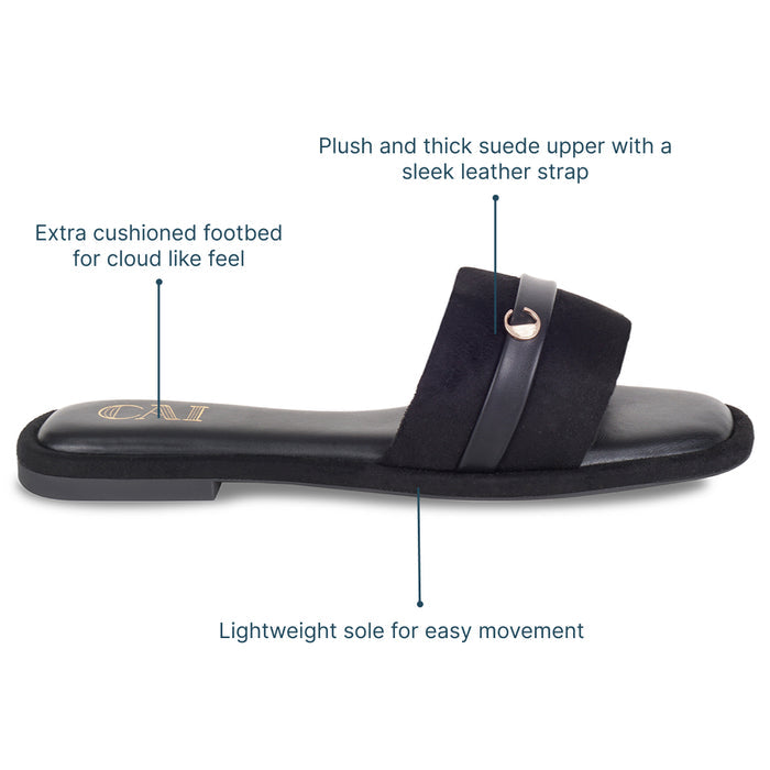 Plush Black Flats
