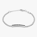 Police Jewellery Mix Jet Crystals Stainless Steel Chain Bracelet Police