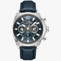 Police Mens Menelik Watch Brushed Navy Leather Strap Police