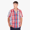Polo Mens Ambient Check Weekender Short Sleeve Shirt Red | Polo
