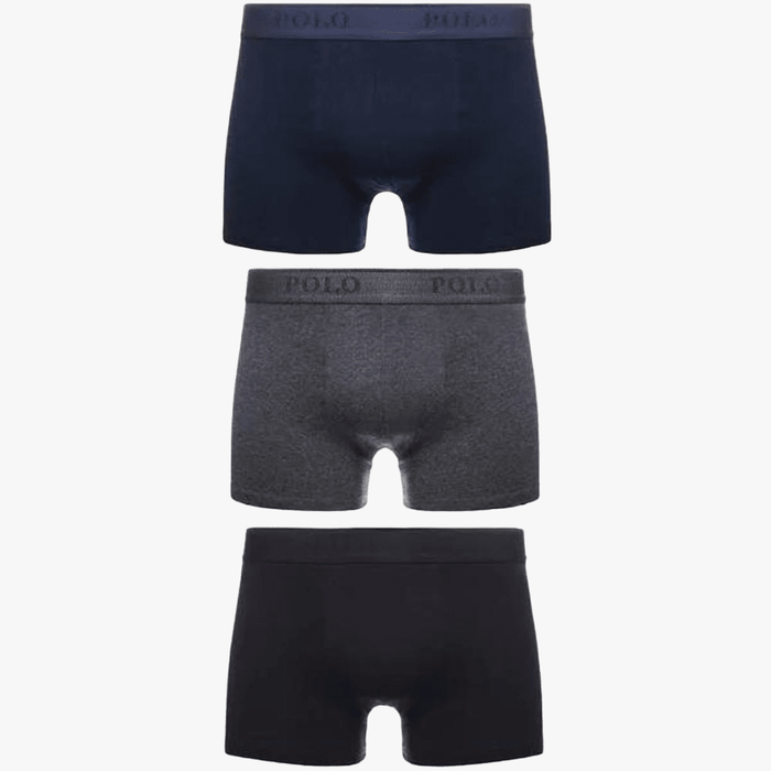 Polo Mens Basic Multi Knit Boxer 3 Pack Navy | Polo