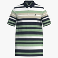 Polo Mens Bold Stripe Short Sleeve Golfer Green | Polo